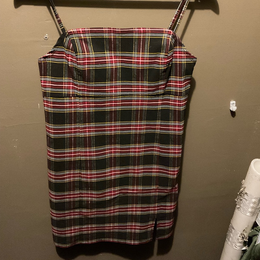 Bodycon red plaid dress